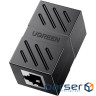 Розетка зєднувальна для RJ45 (мама <-> мама), Black, Ugreen NW114, Cat.7 (20390)