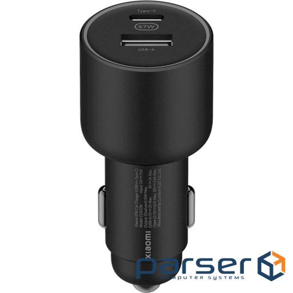 Car charger XIAOMI 67W Car Charger USB-A + Type-C Black (BHR6814GL)