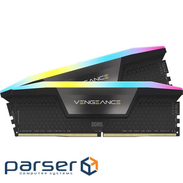 Модуль пам'яті CORSAIR Vengeance RGB Black DDR5 5200MHz 32GB Kit 2x16GB (CMH32GX5M2B5200C40)