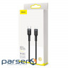 Дата кабель USB-C to Lightning 1.0m 18W 2.1A Cafule Black-Grey Baseus (CATLKLF-G1) (CATLKLF-G1 1м )