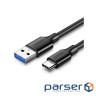 Дата кабель USB 3.0 AM to USB-C 1.5m 3A US184 black Ugreen (20883) (90403219)