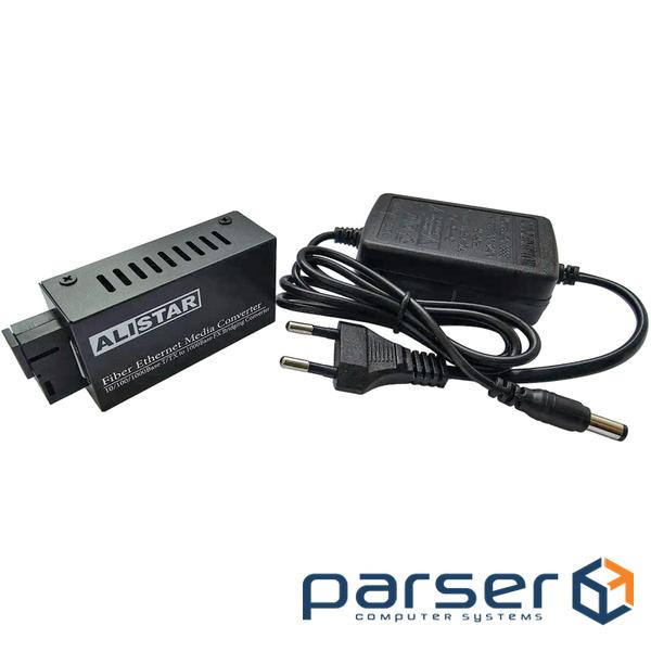 Медіаконвертер mini 10/100/1000BASE-T 1000BASE-LX 1SM WDM SC 20KM TX1310/RX1550nm Alistar (X3GM)