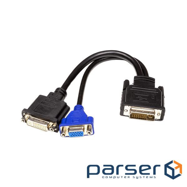 Перехідник DVI-I (M) to DVI-D (F) + VGA (F), 0.3m PowerPlant (CA912551)