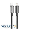 Дата кабель USB-C to Lightning 1.0m PD30W zinc alloy braided black ColorWay (CW-CBPDCL098-BK)