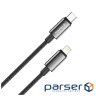 Дата кабель USB-C to Lightning 1.0m PD30W zinc alloy braided black ColorWay (CW-CBPDCL098-BK)
