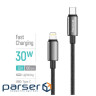 Дата кабель USB-C to Lightning 1.0m PD30W zinc alloy braided black ColorWay (CW-CBPDCL098-BK)