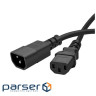 Кабель живлення від мережі PC-189, Black, 1.8 м, ColorWay, IEC C14 - IEC C13, 3x0.75 (CW-CBP087-BK)