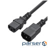 Кабель живлення від мережі PC-189, Black, 1.8 м, ColorWay, IEC C14 - IEC C13, 3x0.75 (CW-CBP087-BK)