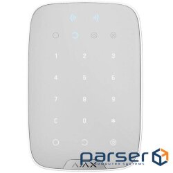 The keyboard for the Ajax KeyPad Plus security system is white (000023070)
