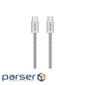 CANYON cable OnWire 60MG C-C 60W Magnet Braided 1m Light Grey (CND-CCMG60AB15LG)