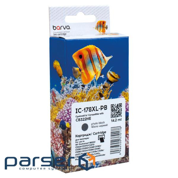 Картридж Barva HP 178XL (CB317HE/CB322HE) 300c, Photo black (IC-178XL-PB)