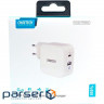 Зарядний пристрій CHOETECH PD8002 65W USB-C, USB-A, PD3.0, QC3.0 GaN Wall Charger White