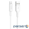 Кабель HOCO X25 USB to Micro 2A, 1m, PVC, PVC connectors, White (6957531080138)