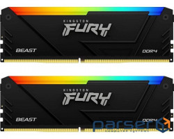 Модуль пам'яті DDR4 2x32GB/3200 Kingston Fury Beast RGB (KF432C16BB2AK2/64)