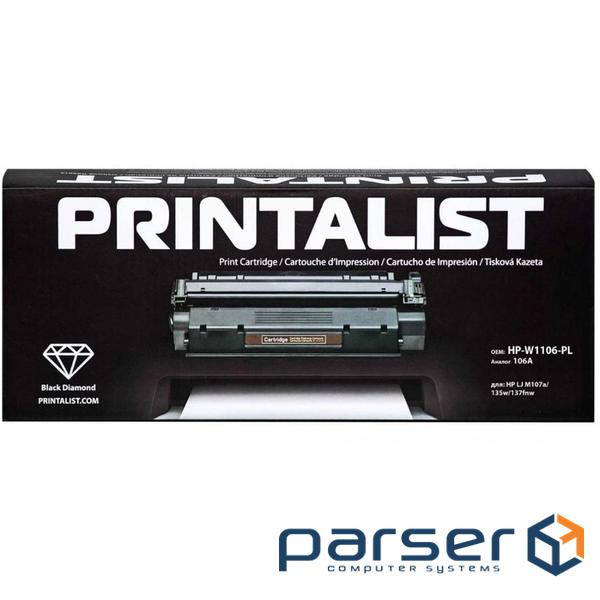 Картридж Printalist HP LJ M107a/135w/137fnw, 106A Black (HP-W1106-PL)