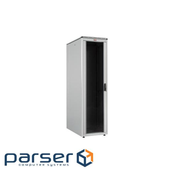Шафа напольна Lande DYNAmic Series 42U 600x1000, двері перф. 80%, RAL7035, (LN-FS42U6010-LG-SSAA-E)