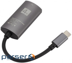 Перехідник USB3.1 Type-C --> HDMI (F), 4K 30HZ, кабель 0.1м, чорний (S0936) (S0936)
