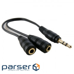 Multimedia cable mini Jack 3.5mm M to 2xmini Jack 3.5mm F 0.2m Extradigital (KBA1680)