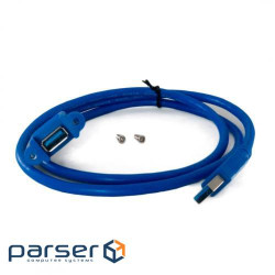 Кабель-подовжувач USB3.0 1 м Extradigital Blue, з кріпленням (KBU1878)