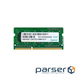 Пам"ять Apacer 4 GB SO-DIMM DDR3L 1600 MHz (76.B353G.C7A0C)