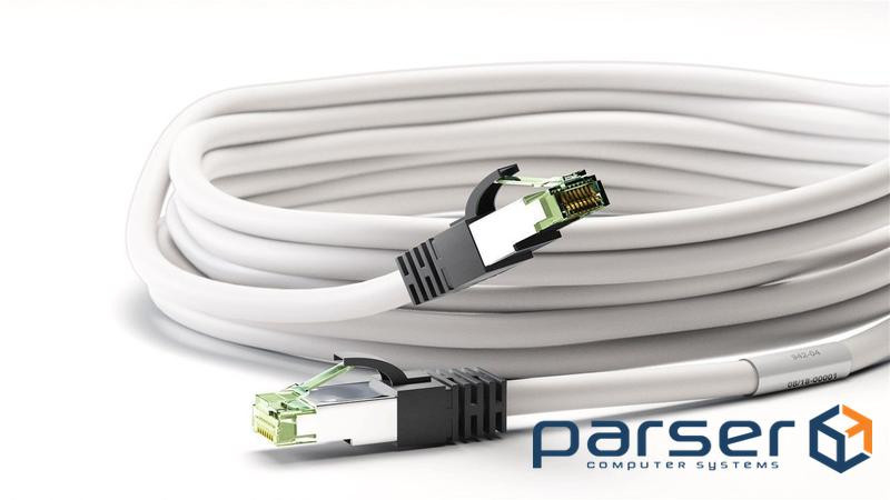 Патч-корд екранований RJ45 SFTP8.1 0.25m,patch AWG24 D=8.2mm LSOH Gold Cu,білий (75.05.5122-10) (75.05.5122-10)