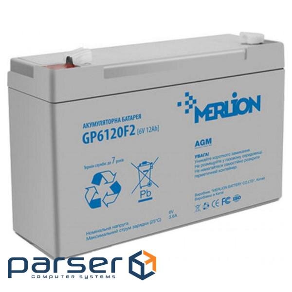 Accumulator battery MERLION GP612F2 (6В, 12Ач)