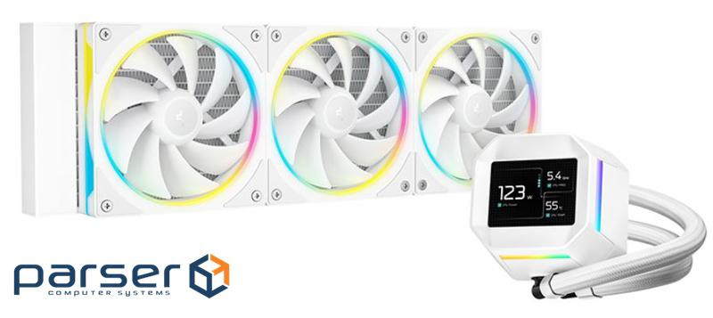 Система водяного охлаждения DeepCool LM360 WH (R-LM360-WHDMMC-1), Intel: 1851/1700/1200/115X, AMD: A