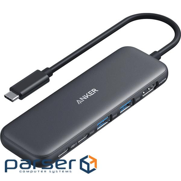 USB-Хаб/Док-станція ANKER 332 USB-C Hub 5-in-1, PD in 100W, 4K HDMI, 2xUSB-A, USB-C 5Gbps (A8355H11)