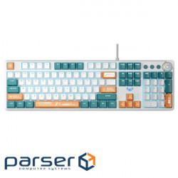 Droto keyboard AULA F2088 PRO White/Blue, plus 9 Orange keys KRGD blue EN/UA (6948391234908)