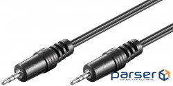Audio signal cable Jack 2.5mm 3pin M/M, 1.5m round, black (25.02.5265-1)