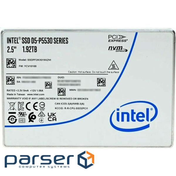 SSD диск INTEL D5-P5530 1.92TB 2.5" U.2 15mm NVMe Bulk (SSDPF2KX019XZN1)
