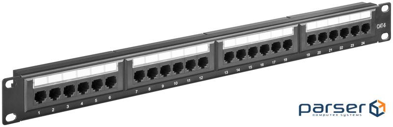 Патч-панель мережева RJ45 UTP6-GigaLANx24,патчпанель Open,чорний (75.09.3866-2)