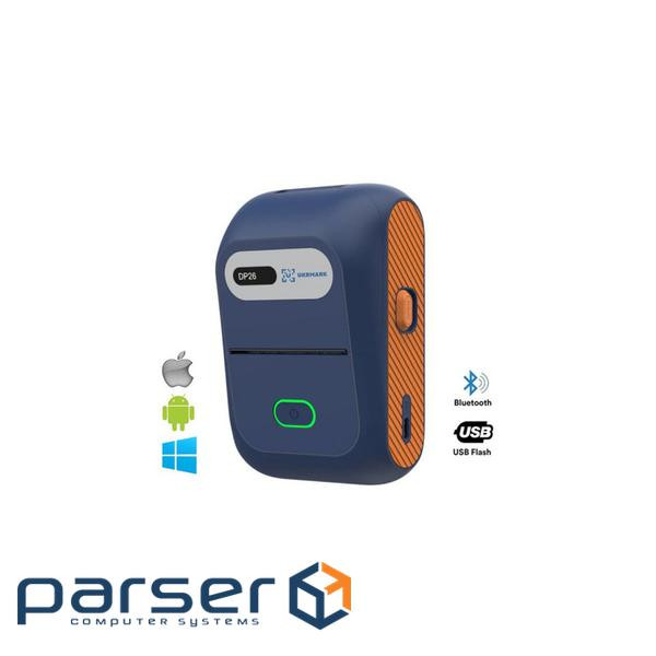 Принтер етикеток UKRMARK DP26BL bluetooth, USB, синій (900884)