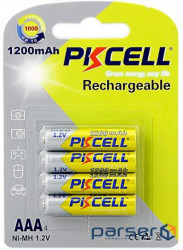 Battery PKCELL 1.2V AAA 1200mAh NiMH Rechargeable Battery, 4 pieces in a blister price per bli (9338)