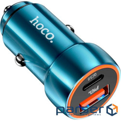 Car charger HOCO Z46A Blue whale 1xUSB-A, 1xUSB-C, PD20W, QC3. (6931474770349)