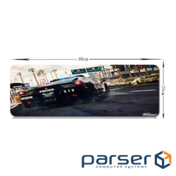 Коврик 300*800 тканинний Police з боковою прошивкою, товщина 3 мм, Black, Пакет (SC4)