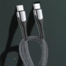 Дата USB-C кабель USB-C 1.0m PD Fast Charging 65W 3А grey ColorWay (CW-CBPDCC040-GR)