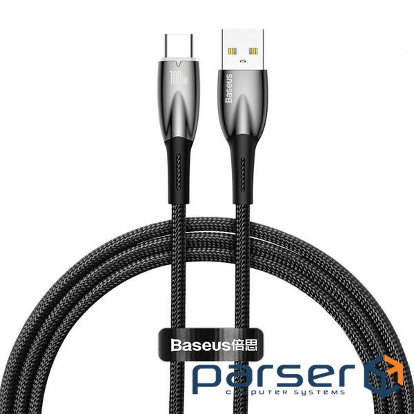 Кабель BASEUS Glimmer Series Fast Charging Data Cable USB to Type-C 100W 1м Black (CADH000401)