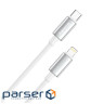 Дата кабель USB-C to Lightning 2.0m PD30W zinc alloy braided white ColorWay (CW-CBPDCL099-WT)