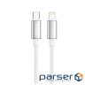 Дата кабель USB-C to Lightning 2.0m PD30W zinc alloy braided white ColorWay (CW-CBPDCL099-WT)