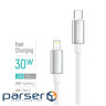 Дата кабель USB-C to Lightning 2.0m PD30W zinc alloy braided white ColorWay (CW-CBPDCL099-WT)