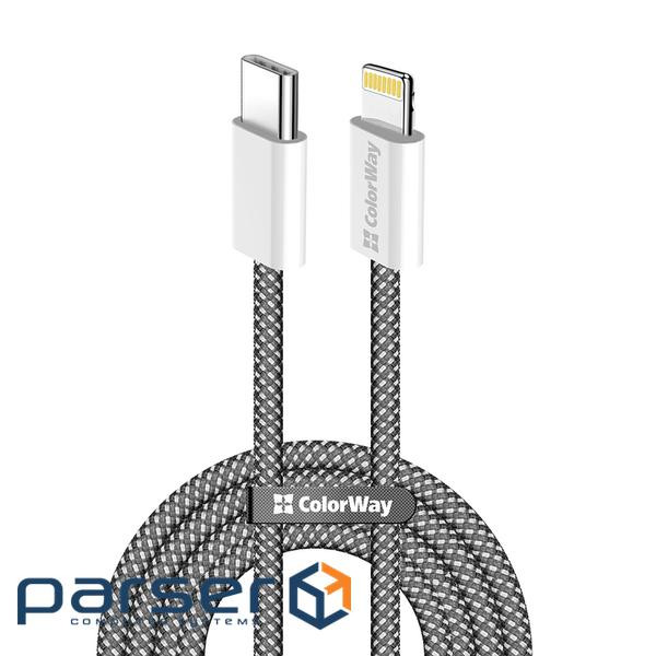 Дата кабель USB-C to Lightning 1.0m 27W black ColorWay (CW-CBPDCL061-BK)