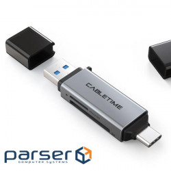 Card reader Cabletime USB3.0 A + USB TYPE C, SD/TF, 5Gbps (CB46G)