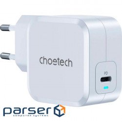Зарядное устройство CHOETECH PD8007 USB-C PD GaN Wall Charger White