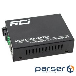 Медиаконвертер RCI 100M, 20km, SC, RJ45, Tx 1310nm, standart size metal case (RCI902W-FE-20-T)