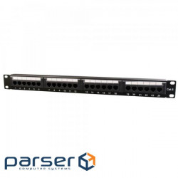 Патч-панель 19 24xRJ-45 UTP cat.6, 1U, тип 110 Cablexpert (NPP-C624CM-001)