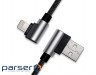 Дата кабель USB 2.0 AM to Lightning 1.0m Premium black REAL-EL (EL123500034)