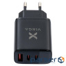 Зарядний пристрій Vinga 2xUSB-C PD30W + USB-A QC30W Display 30W Max (VCR30ACCDB)