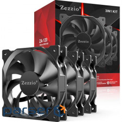 Комплект вентиляторів ZEZZIO ZA-120 3-Pack (Zezzio ZA-120 3 in 1 Kit)
