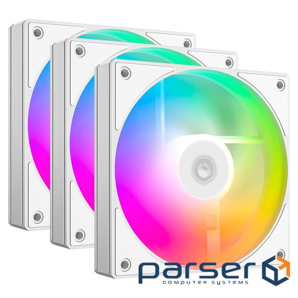 Вентилятор ID-Cooling AS-120-ARGB-W Trio, 120x120x25мм, 3-pin, 4-pin, білий 